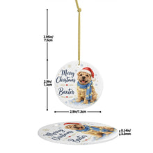 Load image into Gallery viewer, Shar Pei Christmas Ornament - Cozy Winter Pet Portrait Design - Personalize with Photo and Name-Christmas Ornament-Christmas,Christmas Ornament,Personalize Artwork-5