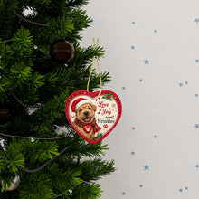 Load image into Gallery viewer, Shar Pei Christmas Ornament - Love &amp; Joy Heart Shaped Portrait - Personalize with Photo and Name-Christmas Ornament-Christmas,Christmas Ornament,Personalize Artwork,Shar Pei-3