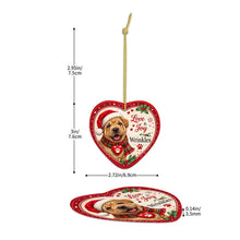 Load image into Gallery viewer, Shar Pei Christmas Ornament - Love &amp; Joy Heart Shaped Portrait - Personalize with Photo and Name-Christmas Ornament-Christmas,Christmas Ornament,Personalize Artwork,Shar Pei-5