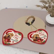 Load image into Gallery viewer, Shar Pei Christmas Ornament - Love &amp; Joy Heart Shaped Portrait - Personalize with Photo and Name-Christmas Ornament-Christmas,Christmas Ornament,Personalize Artwork,Shar Pei-6