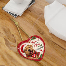 Load image into Gallery viewer, Shar Pei Christmas Ornament - Love &amp; Joy Heart Shaped Portrait - Personalize with Photo and Name-Christmas Ornament-Christmas,Christmas Ornament,Personalize Artwork,Shar Pei-7