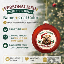 Load image into Gallery viewer, Shar Pei Ornament - Classic Red Round Shape - Santa's Favourite Design - Personalized with Photo and Name-Christmas Ornament-Christmas,Christmas Ornament,Personalize Artwork,Shar Pei-2