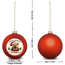 Load image into Gallery viewer, Shar Pei Ornament - Classic Red Round Shape - Santa's Favourite Design - Personalized with Photo and Name-Christmas Ornament-Christmas,Christmas Ornament,Personalize Artwork,Shar Pei-5