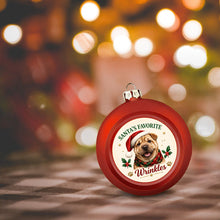 Load image into Gallery viewer, Shar Pei Ornament - Classic Red Round Shape - Santa's Favourite Design - Personalized with Photo and Name-Christmas Ornament-Christmas,Christmas Ornament,Personalize Artwork,Shar Pei-6