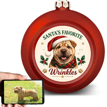 Load image into Gallery viewer, Shar Pei Ornament - Classic Red Round Shape - Santa's Favourite Design - Personalized with Photo and Name-Christmas Ornament-Christmas,Christmas Ornament,Personalize Artwork,Shar Pei-1