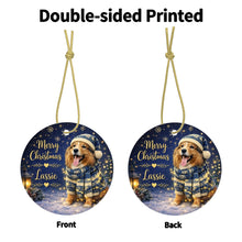 Load image into Gallery viewer, Sheltie Christmas Ornament - Cozy Winter Pet Portrait Design - Personalize with Photo and Name-Christmas Ornament-Christmas,Christmas Ornament,Personalize Artwork-4