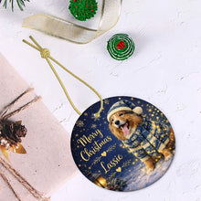 Load image into Gallery viewer, Sheltie Christmas Ornament - Cozy Winter Pet Portrait Design - Personalize with Photo and Name-Christmas Ornament-Christmas,Christmas Ornament,Personalize Artwork-6