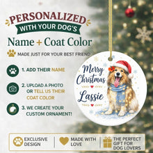 Load image into Gallery viewer, Shetland Sheepdog Christmas Ornament - Cozy Winter Pet Portrait Design - Personalize with Photo and Name-Christmas Ornament-Christmas,Christmas Ornament,Personalize Artwork-2