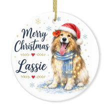 Load image into Gallery viewer, Shetland Sheepdog Christmas Ornament - Cozy Winter Pet Portrait Design - Personalize with Photo and Name-Christmas Ornament-Christmas,Christmas Ornament,Personalize Artwork-3