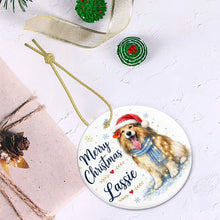 Load image into Gallery viewer, Shetland Sheepdog Christmas Ornament - Cozy Winter Pet Portrait Design - Personalize with Photo and Name-Christmas Ornament-Christmas,Christmas Ornament,Personalize Artwork-6