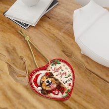 Load image into Gallery viewer, Shetland Sheepdog Christmas Ornament - Love &amp; Joy Heart Shaped Portrait - Personalize with Photo and Name-Christmas Ornament-Christmas,Christmas Ornament,Personalize Artwork,Shetland Sheepdog-7