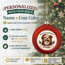 Load image into Gallery viewer, Shetland Sheepdog Ornament - Classic Red Round Shape - Santa's Favourite Design - Personalized with Photo and Name-Christmas Ornament-Christmas,Christmas Ornament,Personalize Artwork,Shetland Sheepdog-2