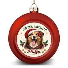 Load image into Gallery viewer, Shetland Sheepdog Ornament - Classic Red Round Shape - Santa's Favourite Design - Personalized with Photo and Name-Christmas Ornament-Christmas,Christmas Ornament,Personalize Artwork,Shetland Sheepdog-4