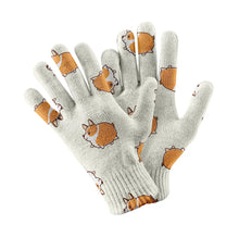 Load image into Gallery viewer, Shiba Inu Charm Carousel Touch Screen Gloves-Accessories-Accessories,Dog Dad Gifts,Dog Mom Gifts,Gloves-White-2