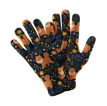 Shiba Inu Garden Touch Screen Gloves-Accessories-Accessories, Dog Dad Gifts, Dog Mom Gifts, Gloves, Shiba Inu-Black-5