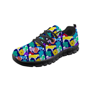Shiba Inu in Bloom Women's Sneakers-Footwear-Dogs, Footwear, Shiba Inu, Shoes-Blue with Black Soles-12-2