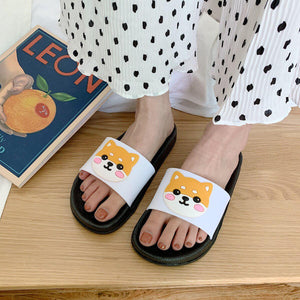 Shiba Inu Love Flip Flop Slippers-Footwear-Dogs, Footwear, Shiba Inu, Slippers-White-8-3