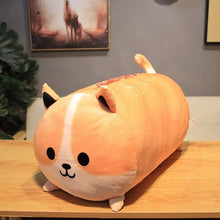 Load image into Gallery viewer, Image of a super cute Shiba Inu stuffed animal plush toy pillow in Bread Loaf with Chilli and Sesame Seeds design