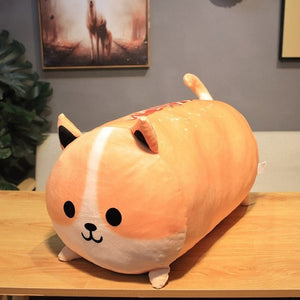 Image of a super cute Shiba Inu stuffed animal plush toy pillow in Bread Loaf with Chilli and Sesame Seeds design