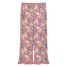 Load image into Gallery viewer, Shiba Inu Pajama Pants for Women - Ruffle Hem Design - Watercolor Delight Shiba Inu-Pajamas-Apparel,Dog Mom Gifts,Pajamas,Shiba Inu-19