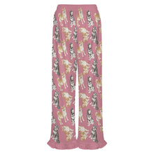 Load image into Gallery viewer, Shiba Inu Pajama Pants for Women - Ruffle Hem Design - Watercolor Delight Shiba Inu-Pajamas-Apparel,Dog Mom Gifts,Pajamas,Shiba Inu-20