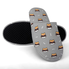 Load image into Gallery viewer, Shiba Inu Slippers for Women - Hipster Shiba Showcase - Flannel-Slippers-28