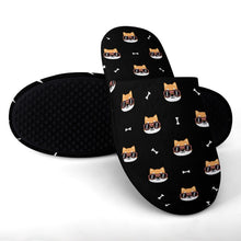 Load image into Gallery viewer, Shiba Inu Slippers for Women - Hipster Shiba Showcase - Flannel-Slippers-33
