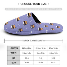 Load image into Gallery viewer, Shiba Inu Slippers for Women - Hipster Shiba Showcase - Flannel-Slippers-5.5 - 6-CornflowerBlue-23