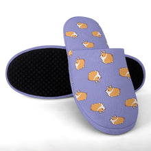 Load image into Gallery viewer, Shiba Inu Slippers for Women - Shiba Inu Charm Carousel - Flannel-Slippers-25