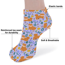 Load image into Gallery viewer, Shiba Inu Socks - Ankle Length - Flower Garden Shiba Inu-Accessories-Accessories,Dog Dad Gifts,Shiba Inu,Socks-15