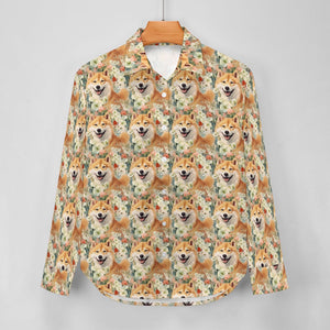 Shiba Inu's Springtime Delight Women's Shirt - 2 Designs-Apparel-Apparel, Shiba Inu, Shirt-7