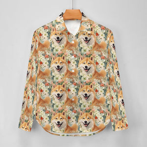 Shiba Inu's Springtime Delight Women's Shirt - 2 Designs-Apparel-Apparel, Shiba Inu, Shirt-4