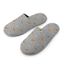 Load image into Gallery viewer, Shiba Slippers for Women - Happy Happy Shiba Love - Flannel-30