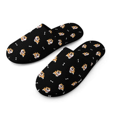 Load image into Gallery viewer, Shiba Slippers for Women - Happy Happy Shiba Love - Flannel-35