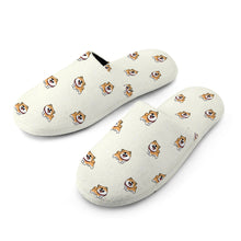 Load image into Gallery viewer, Shiba Slippers for Women - Happy Happy Shiba Love - Flannel-4