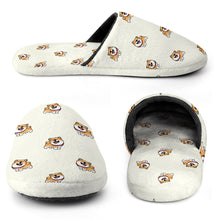 Load image into Gallery viewer, Shiba Slippers for Women - Happy Happy Shiba Love - Flannel-7
