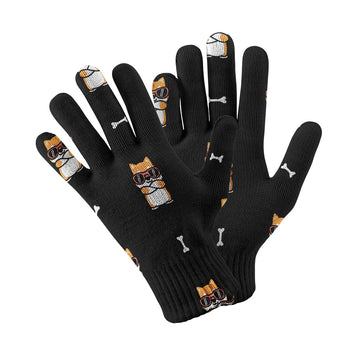 Shiba Zone Touch Screen Gloves-Accessories-Accessories, Dog Dad Gifts, Dog Mom Gifts, Gloves-Black-5