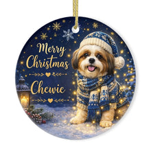 Load image into Gallery viewer, Shih Tzu Christmas Ornament - Cozy Winter Pet Portrait Design - Personalize with Photo and Name-Christmas Ornament-Christmas,Christmas Ornament,Personalize Artwork-3