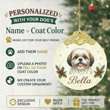 Load image into Gallery viewer, Shih Tzu Christmas Ornament - Gold Crown Dog Portrait - Personalized with Photo and Name-Christmas Ornament-Christmas,Christmas Ornament,Personalize Artwork-2
