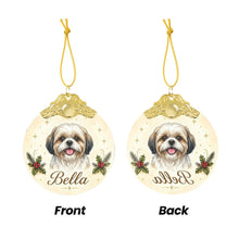 Load image into Gallery viewer, Shih Tzu Christmas Ornament - Gold Crown Dog Portrait - Personalized with Photo and Name-Christmas Ornament-Christmas,Christmas Ornament,Personalize Artwork-5