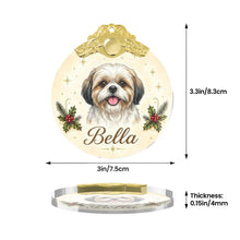 Load image into Gallery viewer, Shih Tzu Christmas Ornament - Gold Crown Dog Portrait - Personalized with Photo and Name-Christmas Ornament-Christmas,Christmas Ornament,Personalize Artwork-6