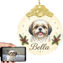 Load image into Gallery viewer, Shih Tzu Christmas Ornament - Gold Crown Dog Portrait - Personalized with Photo and Name-Christmas Ornament-Christmas,Christmas Ornament,Personalize Artwork-1