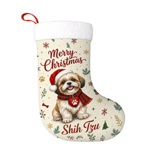 Load image into Gallery viewer, Shih Tzu Christmas Stocking - Cozy Festive Wishes - Personalize with Photo and Name-Christmas Ornament-Christmas,Christmas Stocking,Personalize Artwork-3