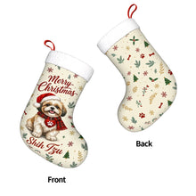 Load image into Gallery viewer, Shih Tzu Christmas Stocking - Cozy Festive Wishes - Personalize with Photo and Name-Christmas Ornament-Christmas,Christmas Stocking,Personalize Artwork-4