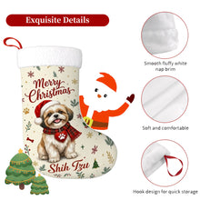 Load image into Gallery viewer, Shih Tzu Christmas Stocking - Cozy Festive Wishes - Personalize with Photo and Name-Christmas Ornament-Christmas,Christmas Stocking,Personalize Artwork-5
