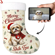 Load image into Gallery viewer, Shih Tzu Christmas Stocking - Cozy Festive Wishes - Personalize with Photo and Name-Christmas Ornament-Christmas,Christmas Stocking,Personalize Artwork-1