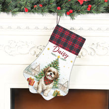 Load image into Gallery viewer, Shih Tzu Christmas Stocking - Home for the Holidays - Personalize with Photo and Name-Christmas Ornament-Christmas,Christmas Stocking,Personalize Artwork-6