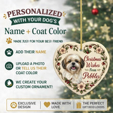 Load image into Gallery viewer, Shih Tzu Dog Ornament - Christmas Wishes Design - Personalized with Name-Christmas Ornament-Christmas,Personalize Artwork,Shih Tzu-2