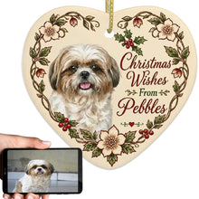 Load image into Gallery viewer, Shih Tzu Dog Ornament - Christmas Wishes Design - Personalized with Name-Christmas Ornament-Christmas,Personalize Artwork,Shih Tzu-1