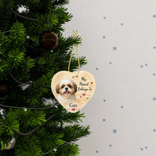 Load image into Gallery viewer, Shih Tzu Dog Ornament - My Heart Belongs To Design - Personalized with Name-Christmas Ornament-Christmas,Personalize Artwork,Shih Tzu-3